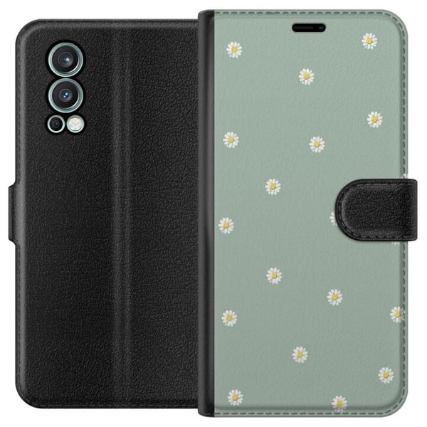 Plånboksfodral till OnePlus Nord 2 5G med Prästkragar motiv Plånboksfodral till OnePlus Nord 2 5G med Prästkragar motiv
