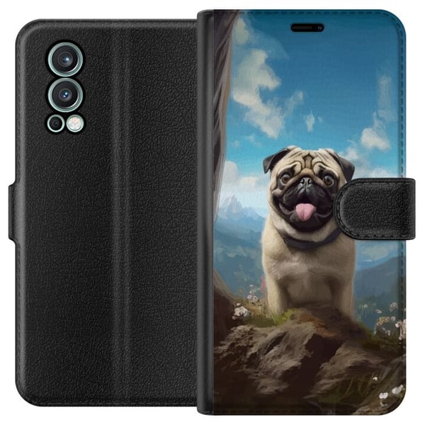 Plånboksfodral till OnePlus Nord 2 5G med Glad Hund motiv