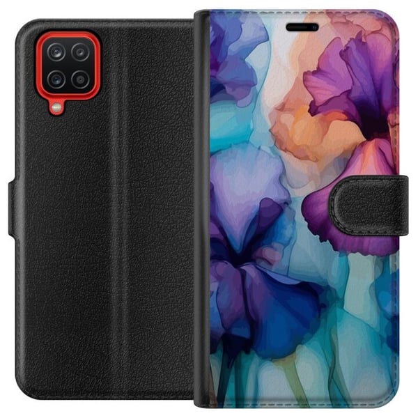 Plånboksfodral till Samsung Galaxy A12 med Magiska blommor motiv