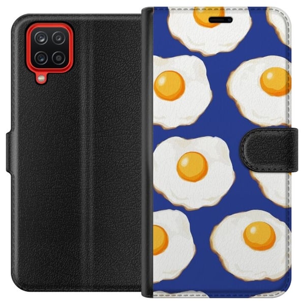 Plånboksfodral till Samsung Galaxy A12 med Stekta ägg motiv