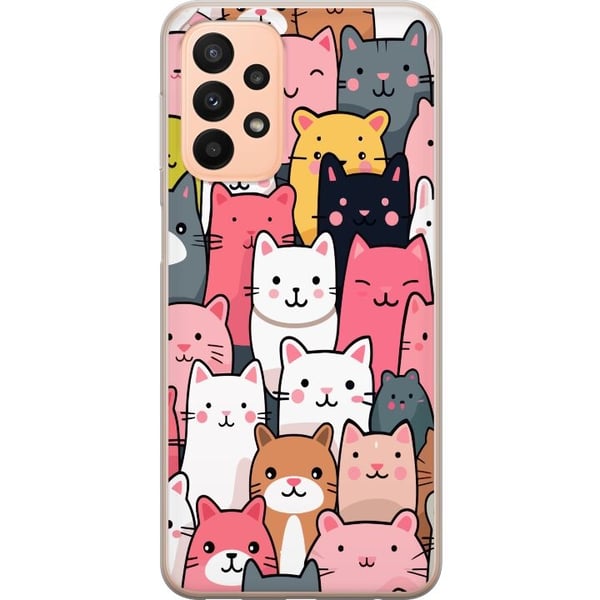 Mobildeksel til Samsung Galaxy A23 med Kattmønster motiv