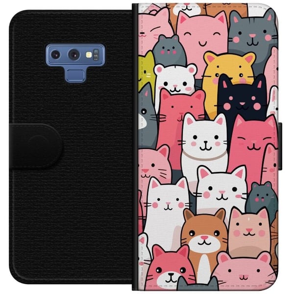 Tegnebogsetui til Samsung Galaxy Note9 med Katte mønster motiv