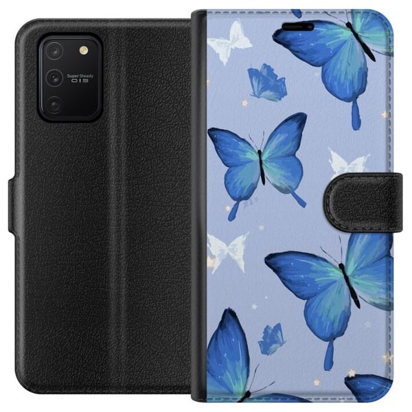 Lommeboketui til Samsung Galaxy S10 Lite med Blå sommerfugler motiv