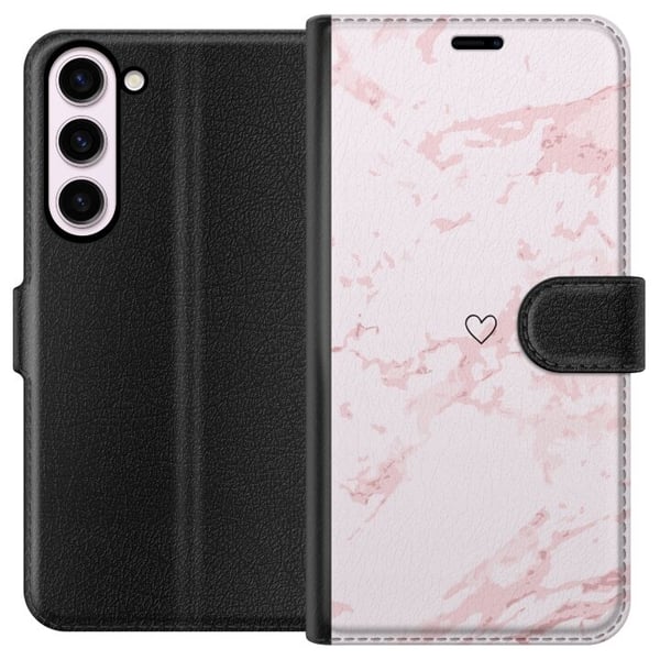 Lommeboketui til Samsung Galaxy S23+ med Rosa Hjerte motiv