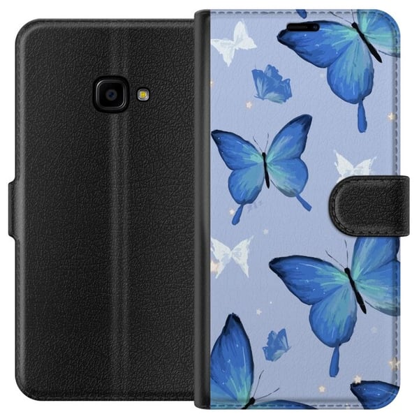 Lommeboketui til Samsung Galaxy Xcover 4 med Blå sommerfugler motiv