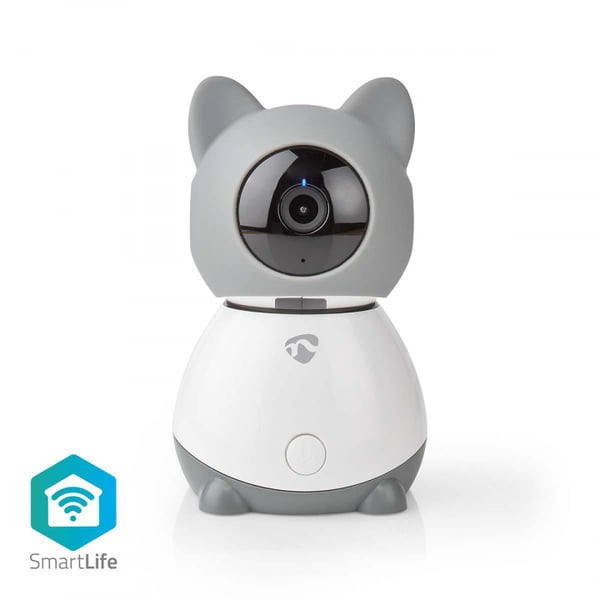 Nedis SmartLife Indendørs Kamera | Full HD 1080p | Pan tilt | Cloud Storage (mulighed) / microSD (ikke inkluderet) | Nattesyn | Grå / Hvid