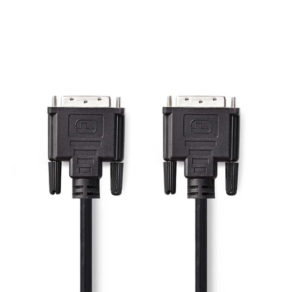 Nedis DVI-kabel | DVI-D 24 + 1-pin han | DVI-D 24 + 1-pin han | 1080p | Nikkelplateret | 10.0 m | Lige | PVC | Sort | Plastikpose