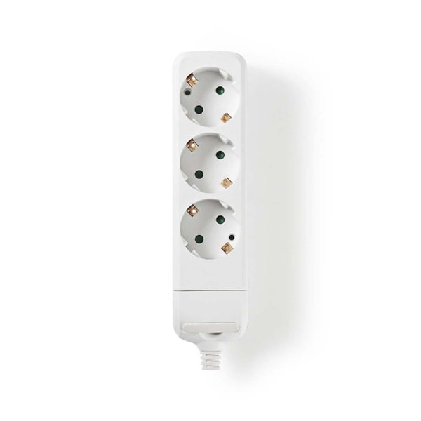 Nedis Extension Socket | Jordet kontakt / Type F (CEE 7/7) | 3-veis | 3680 W | 16 A | Type av jording: Sidekontakter | 230 V AC 50/60 Hz | Uttaksvinke