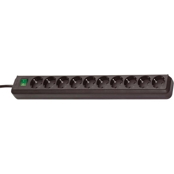 brennenstuhl Jatkopistorasia Eco-Line 10-Paikkaa 3.00 m Musta - Suojakosketin TYPE F