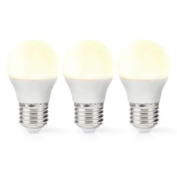 Nedis LED pære E27 | G45 | 4.9 W | 470 lm | 2700 K | Varm Hvit | Retro Style | Frosted | 3 stk