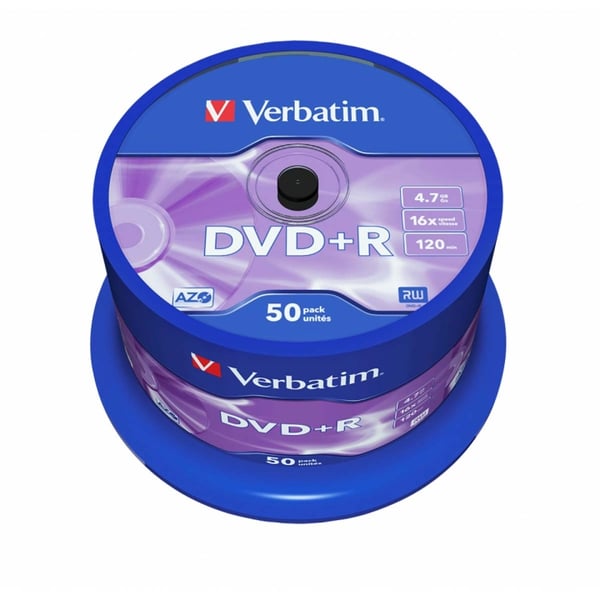 DVD+R AZO 16x 4.7GB 50 Pakke Spindel Matt Sølv