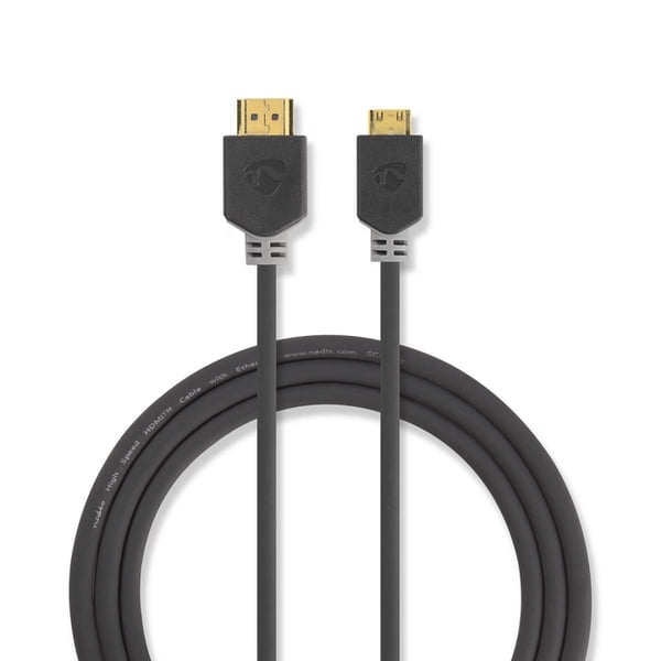 Nedis High Speed ​​HDMI ™ Kaapeli Ethernet | HDMI™ liitin | HDMI™ Mini | 4K@60Hz | 18 Gbps | 2.00 m | Pyöreä | PVC | Antrasiitti | Ikkunallinen laatik