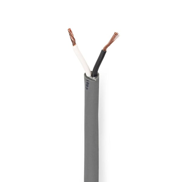Nedis Högtalarkabel | 2 x 1.50 mm² | Koppar | 100 m | Rund | PVC | Mörkgrå | Rulle