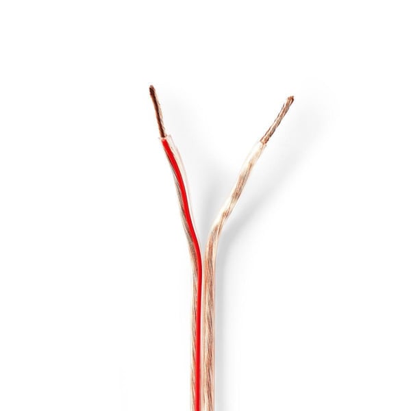 Nedis Højtaler Kabel | 2 x 1.50 mm² | Kobber | 15.0 m | Runde | PVC | Gennemsigtig | Rulle