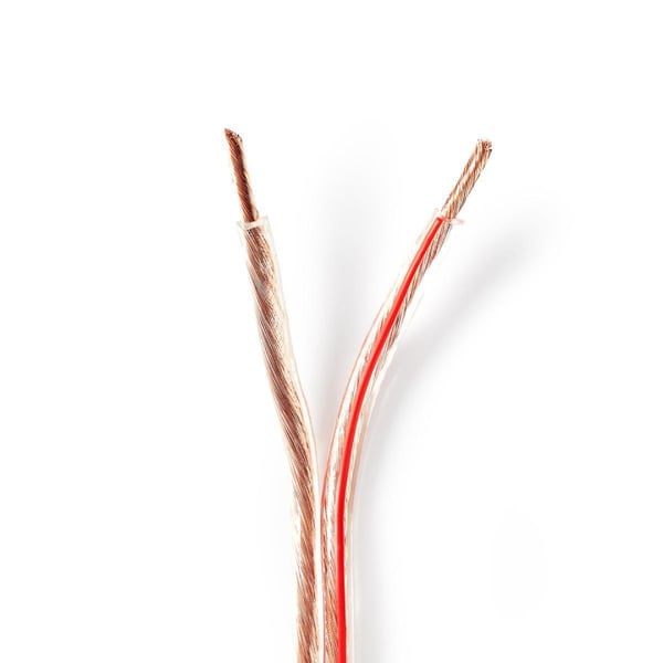 Nedis Højtaler Kabel | 2 x 4.00 mm² | Kobber | 100 m | Runde | PVC | Gennemsigtig | Rulle