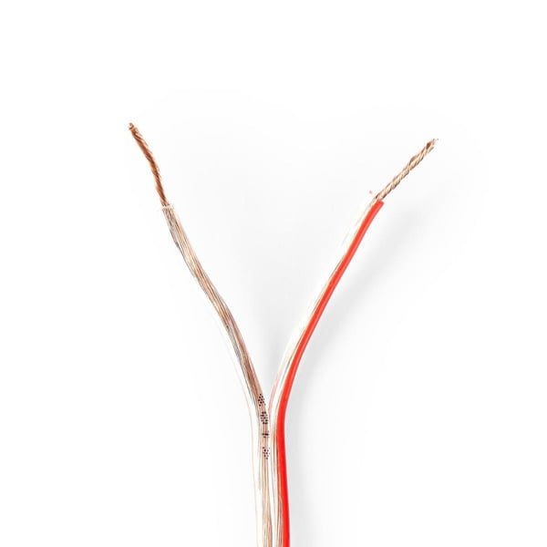 Nedis Højtaler Kabel | 2 x 0.75 mm² | CCA | 15.0 m | Runde | PVC | Gennemsigtig | Folie