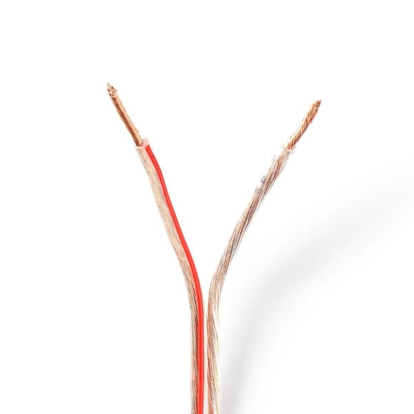 Nedis Højtaler Kabel | 2 x 1.50 mm² | CCA | 100 m | Runde | PVC | Gennemsigtig | Folie