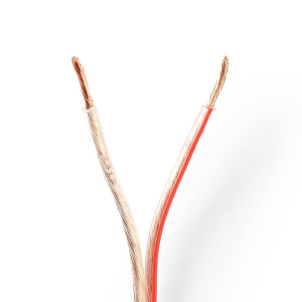 Nedis Højtaler Kabel | 2 x 2.50 mm² | CCA | 100 m | Runde | PVC | Gennemsigtig | Folie
