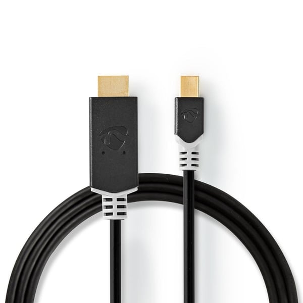 Nedis Mini DisplayPort kabel | DisplayPort 1.4 | Mini DisplayPort han | HDMI™ Stik | 48 Gbps | Guldplateret | 2.00 m | Runde | PVC | Antracit | Plasti