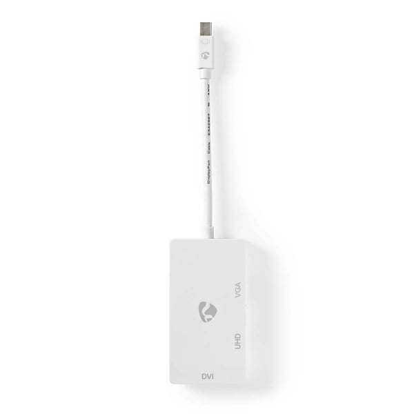 Nedis Displayport-adapter | Mini DisplayPort Han | DVI-D 24+1-Pins Hun / HDMI™ Output / VGA Hun 15p | 4K@60Hz | Nikkel belagt | Kan Veksles | 0.20 m |
