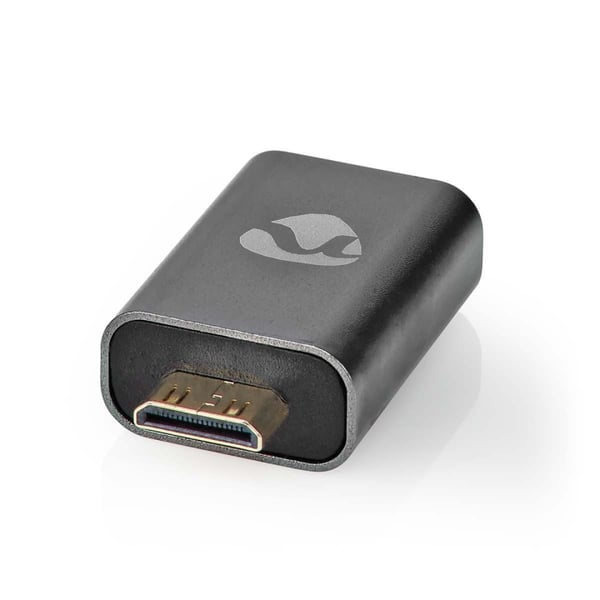 Nedis HDMI™ Adapter | HDMI™ Han / HDMI™ Mini-stik | HDMI ™ -udgang | Guldplateret | Lige | Aluminium | Gun Metal Grå | 1 stk. | Cover Window Box