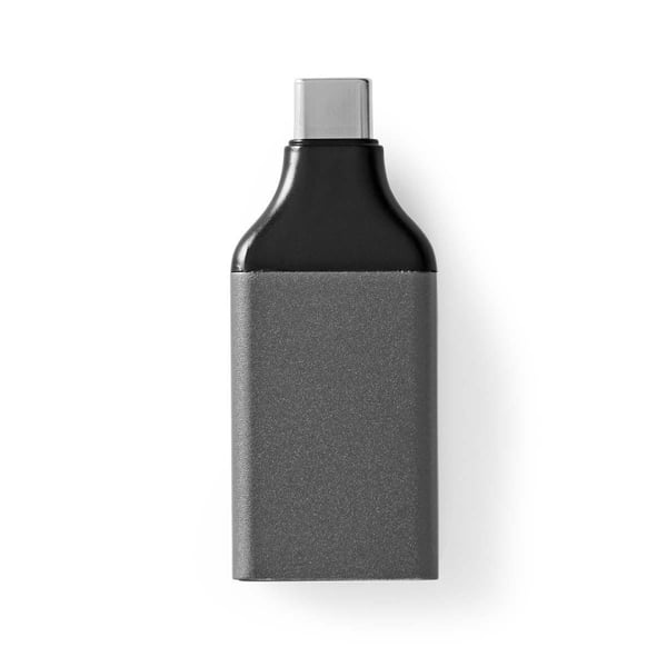 Nedis USB-C™ Adapter | USB 3.2 Gen 1 | USB-C™ Hann | DisplayPort Hun | 4K@60Hz | Rund | Nikkel belagt | Grå / Sort | Konvolutt