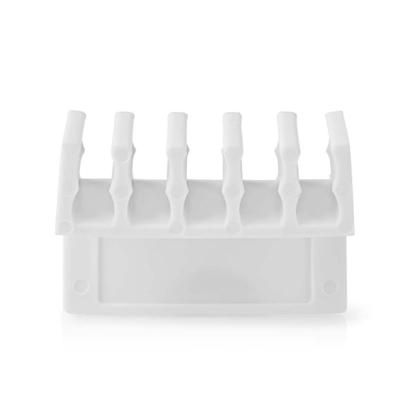 Nedis Kabel Ledelse | Kabelklips | Klikk og Go | 2 stk. | Antall plasser: 5 Spor | Maksimal kabeltykkelse: 7.1 mm | Polypropylene | Hvit