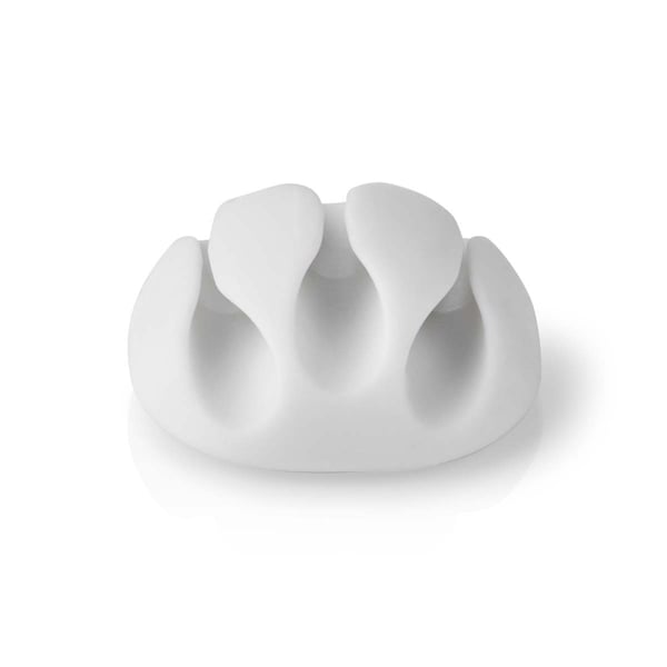 Nedis Kabel Ledelse | Kabelklips | Klikk og Go | 4 stk. | Antall plasser: 3 Spor | Maksimal kabeltykkelse: 5.3 mm | TPE | Hvit