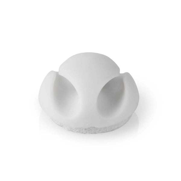 Nedis Kabel Management | Kabelklips | Klik og Go | 6 stk. | Antal slots: 2 Pladser | Maksimal tykkelse på kabel: 5.3 mm | TPE | Hvid