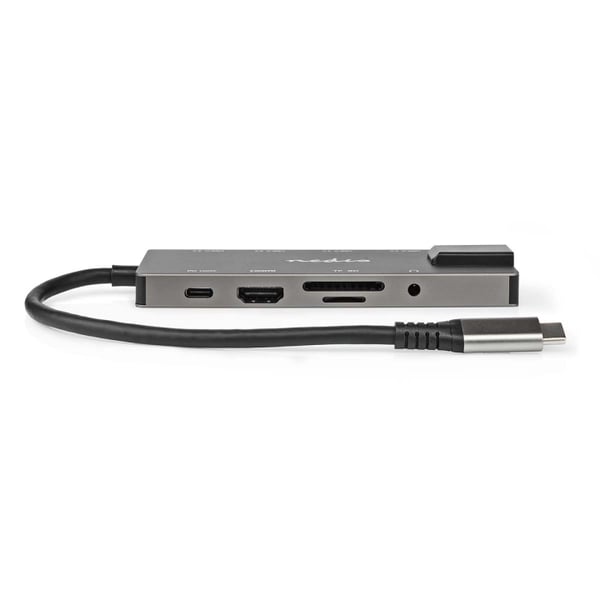 Nedis USB Multi-Port Adapter | 10-in-1 | USB 3.2 Gen 1 | USB-C™ Han | HDMI ™ -udgang / RJ45 Hun / SD / 2x USB-C™ / 3.5 mm Hunstik / 3x USB-A Hun | 5 G