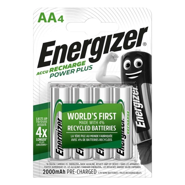 Energizer Genopladelige Ni-MH Batteri AA | 1.2 V DC | 2000 mAh | 4-Blister