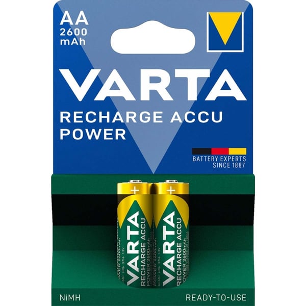 Ladattava Ni-MH-Akku AA | 1.2 V DC | 2600 mAh | 2-Blister-kortti