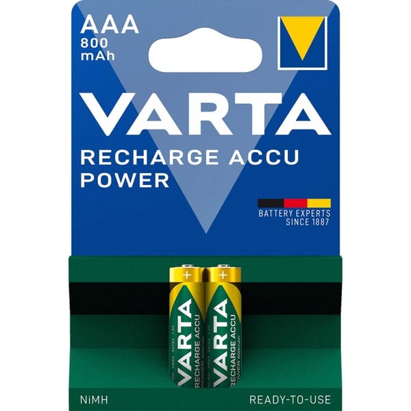 Oppladbare Ni-MH batteri AAA | 1.2 V DC | 800 mAh | Forhånds ladet | 2-Blister