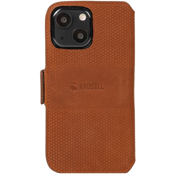 Krusell Telefonpung i læder iPhone 13 Cognac