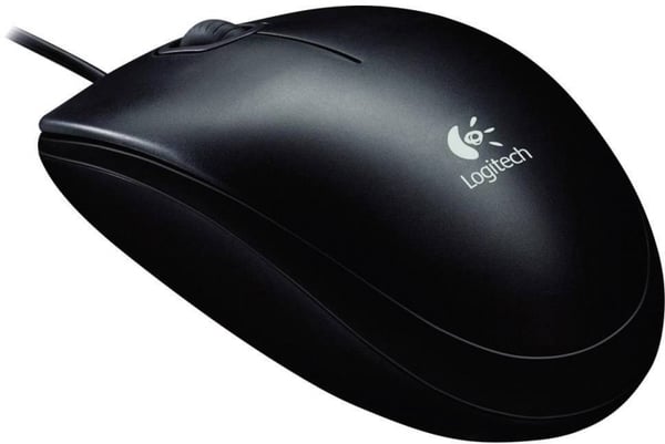 Logitech B100 optisk USB-mus, 800 dpi, 180 cm kabel, svart