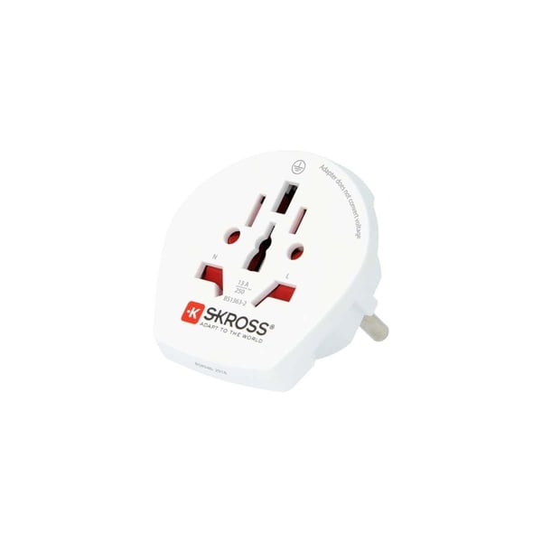 SKROSS | 1.500225-E | World to UK | Universele reisadapter voor het VK - Spanning en vermogen 100V - 700W / 250V - 1750W - Bescherming tegen elektrische schokken