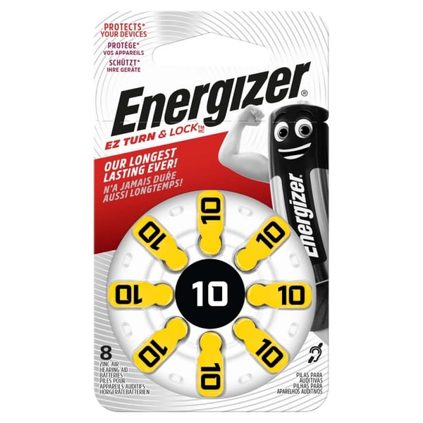 Energizer Zink-Air Batteri Pr70 Type 10 | 1.4 V DC | 92 mAh | Antal batterier: 8 stk. | Sølv