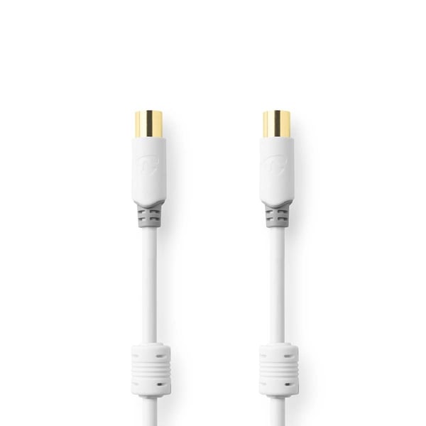 Nedis Coax Cable | IEC (Coax) Han | IEC (Coax) Hun | Guldplateret | 100 dB | 75 Ohm | Dobbelt afskærmet | 3.00 m | Runde | PVC | Hvid | Box