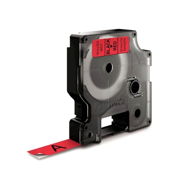 DYMO Farvebånd S0720570 45017 12mm Sort på Rød