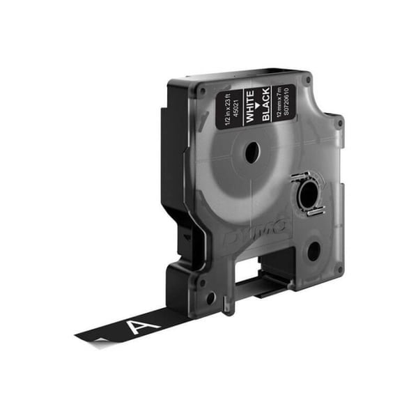 DYMO Färgband S0720610 45021 12mm Vit på Svart DYMO Färgband S0720610 45021 12mm Vit på Svart