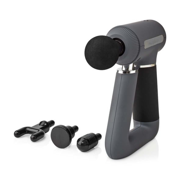 Nedis Sportsmassage Pistol | Batteri | N/A | Opladningsbar | 6 massage typer | USB Kabel | Grå Nedis Sportsmassage Pistol | Batteri | N/A | Opladningsbar | 6 massage typer | USB Kabel | Grå