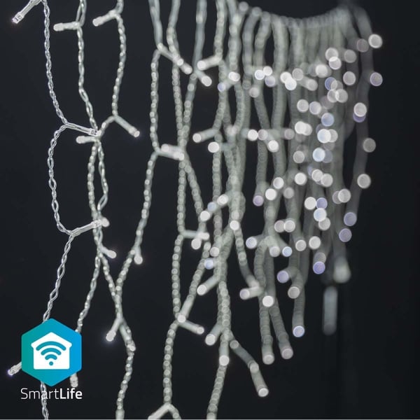 Nedis SmartLife Jouluvalot | Jääpuikko | Wi-Fi | Kylmä Valkoinen | 400 LED's | 8.00 m | Android™ / IOS