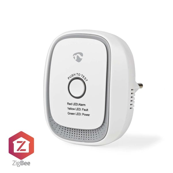 Nedis SmartLife Gassdetektor | Zigbee 3.0 | Nettstrøm drevet | Sensorlivssyklus: 5 år | EN 50194-1:2009 | Android™ / IOS | Med test knapp | 75 dB | Hv