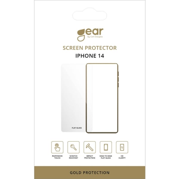 Gear Skjermbeskytter 2.5D Gold Case Friendly - iPhone 13/13 Pro/14/16e/17e