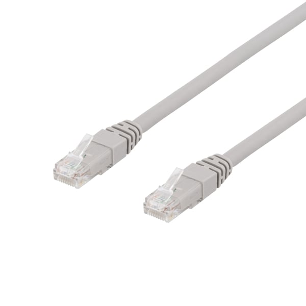 DELTACO U/UTP Cat6a patch cable, 1,5m, 500MHz, LSZH, gray