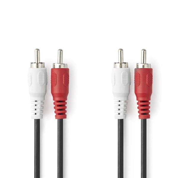 Nedis Stereo lydkabel | 2x RCA Han | 2x RCA Han | Nikkel belagt | 2.00 m | Rund | Sort | Boks