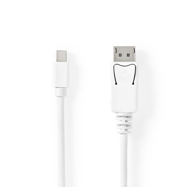 Nedis Mini Displayport-kabel | DisplayPort 1.4 | Mini DisplayPort Hane | DisplayPort Hane | 48 Gbps | Nickelplaterad | 2.00 m | Rund | PVC | Vit | Bli