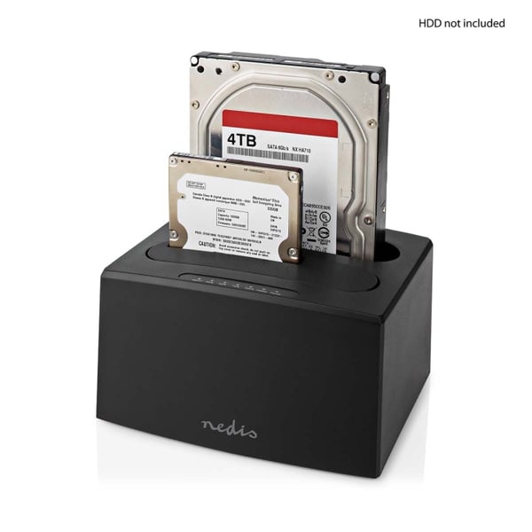Nedis Harddisk Dockingstation | USB 3.2 Gen1 | USB Type-A | 2 Diske | 2.5 / 3.5 " | USB 3.2 Gen1 | Docking | Desktop