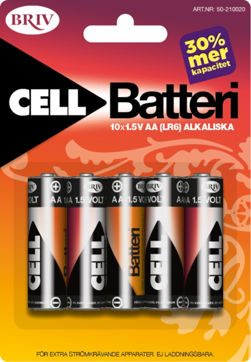 Batteri AA LR6 - 10-pk, 1/6/48