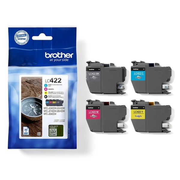 Brother Blekk LC422VAL LC-422 Multipack Svart/Cyan/Magenta/Gul
